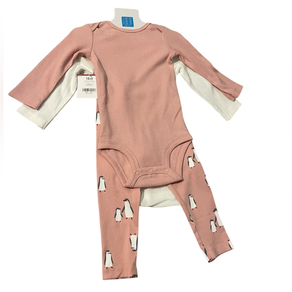 Carter’s 3-Piece Penguin Onesie Set‎ 18M Pants Bodysuit NWT Baby Outfit - Picture 3 of 6